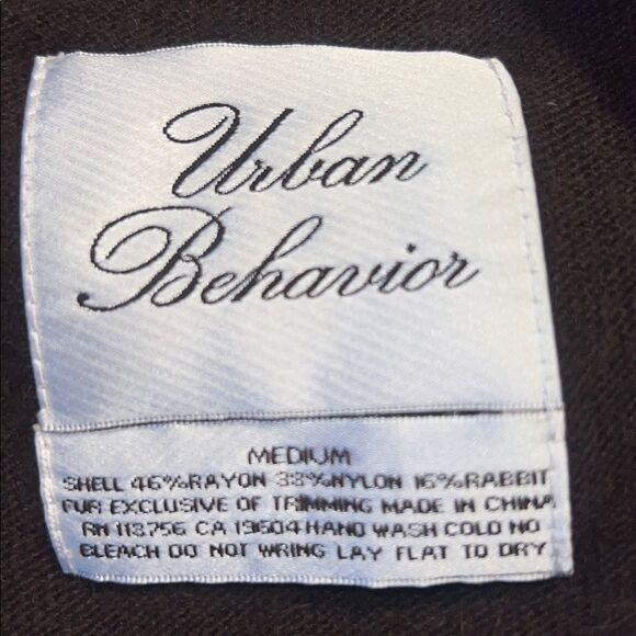 URBAN BEHAVIOR Vintage Brown Angora Blend Button Up Seater Vest-M - Picture 7 of 7